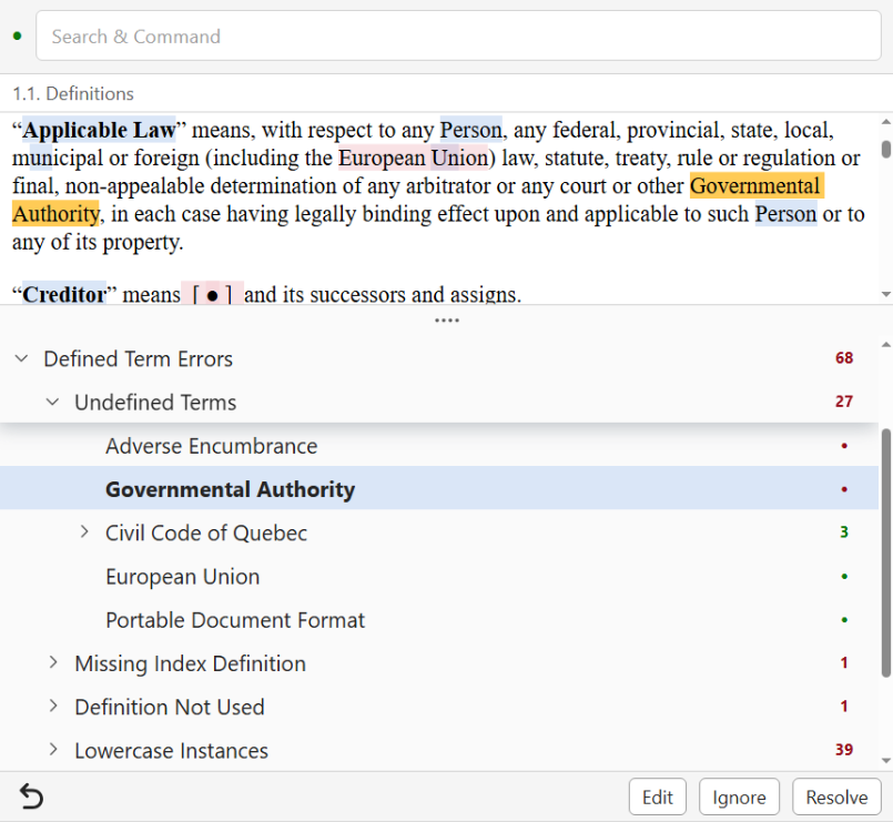 Issue review and contract cleanup view in TermLynx