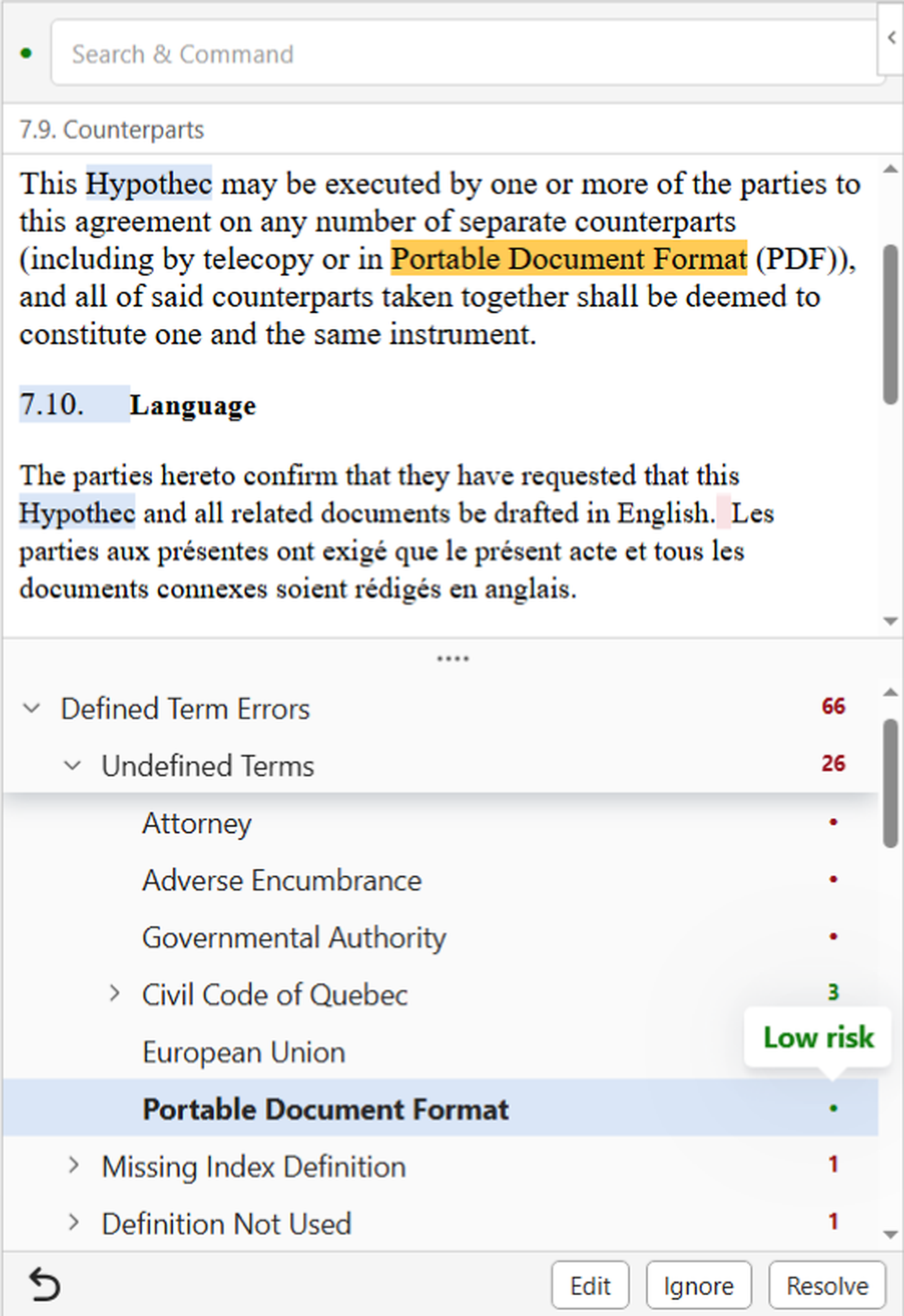 Error Risk Score screenshot